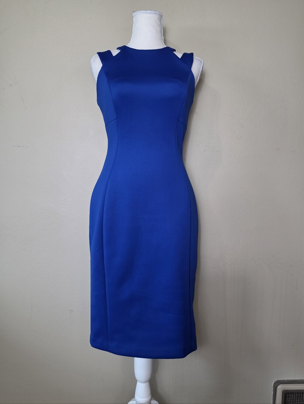 Calvin Klein Royal Blue Cutout Shoulder Sheath Dress | Cocktail Party Dress